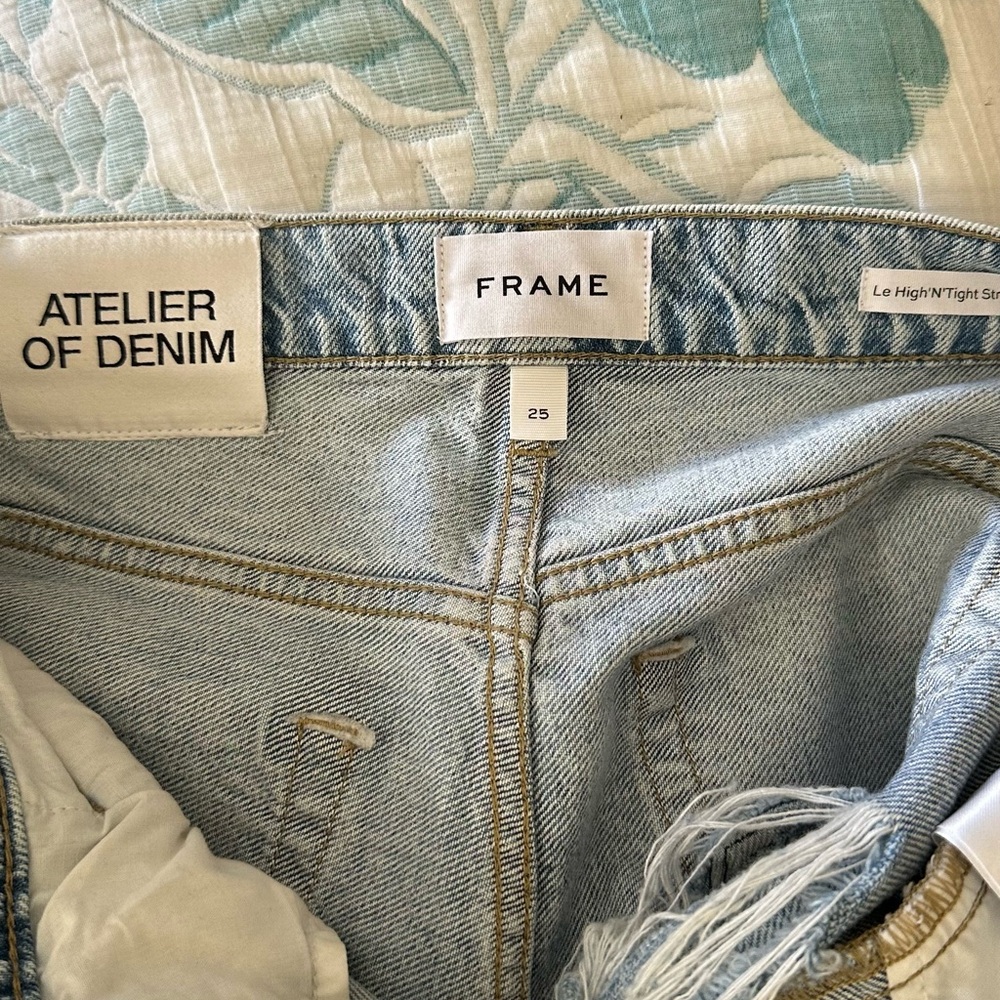 Frame Jeans Straight Leg (RARE!).Atelier Le High 'N' Tight Straight Utopia Shred - Picture 10 of 12